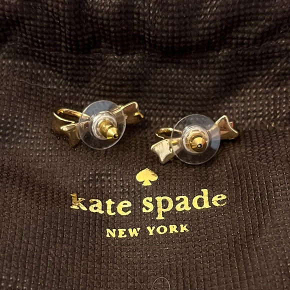 NWOT Kate Spade Gold Bow Earrings - Picture 2 of 3
